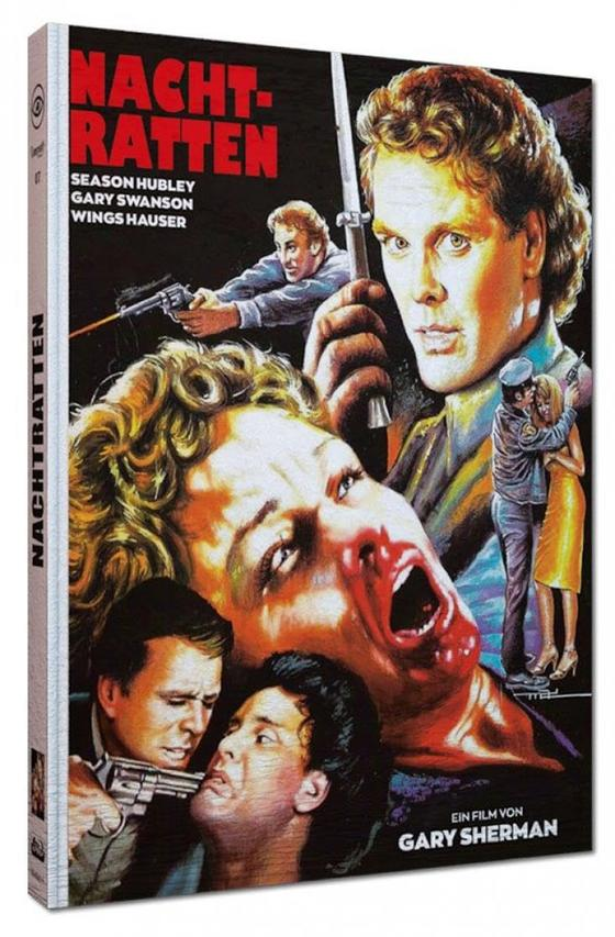 Filmplakat mit dramatischen Gesichtern, einem Mann mit Waffe, einer Frau, die schreit.