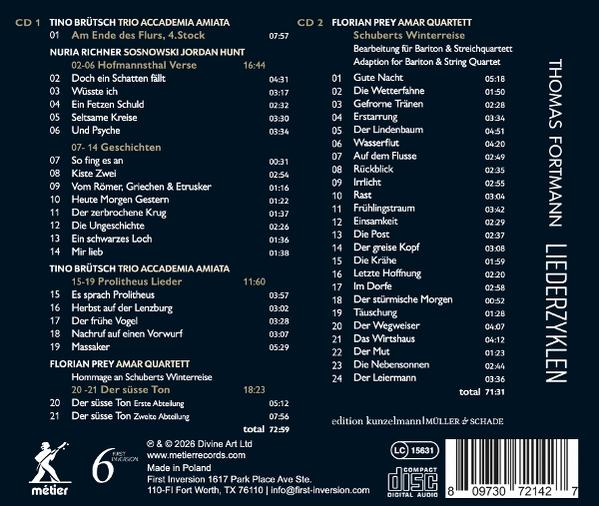 CD-Cover mit Titellisten für Tino Brutsch Trio und Florian Prey Amar Quartett.