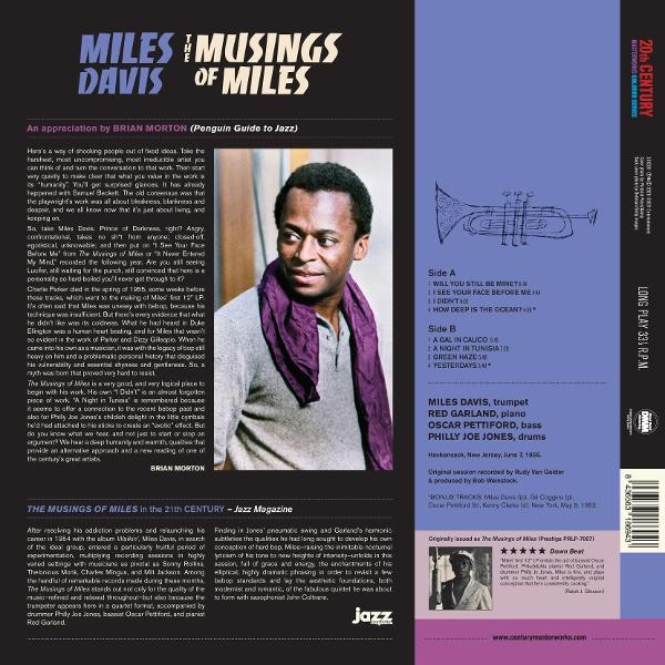 Albumcover: Miles Davis Porträt, Albumtitel, Trackliste, Credits und Liner Notes.