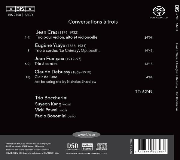 CD-Cover mit Werkliste: Jean Cras, Ysaÿe, Françaix, Debussy, Boccherini.