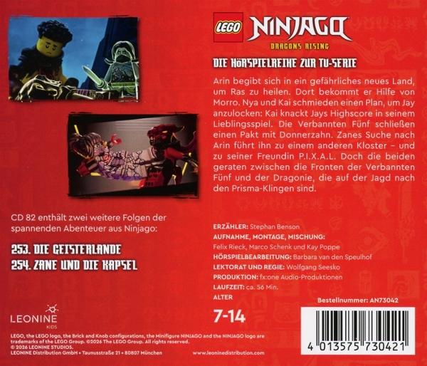 LEGO Ninjago Hörspielcover: Zwei Szenen, Titel, Beschreibung und Details.