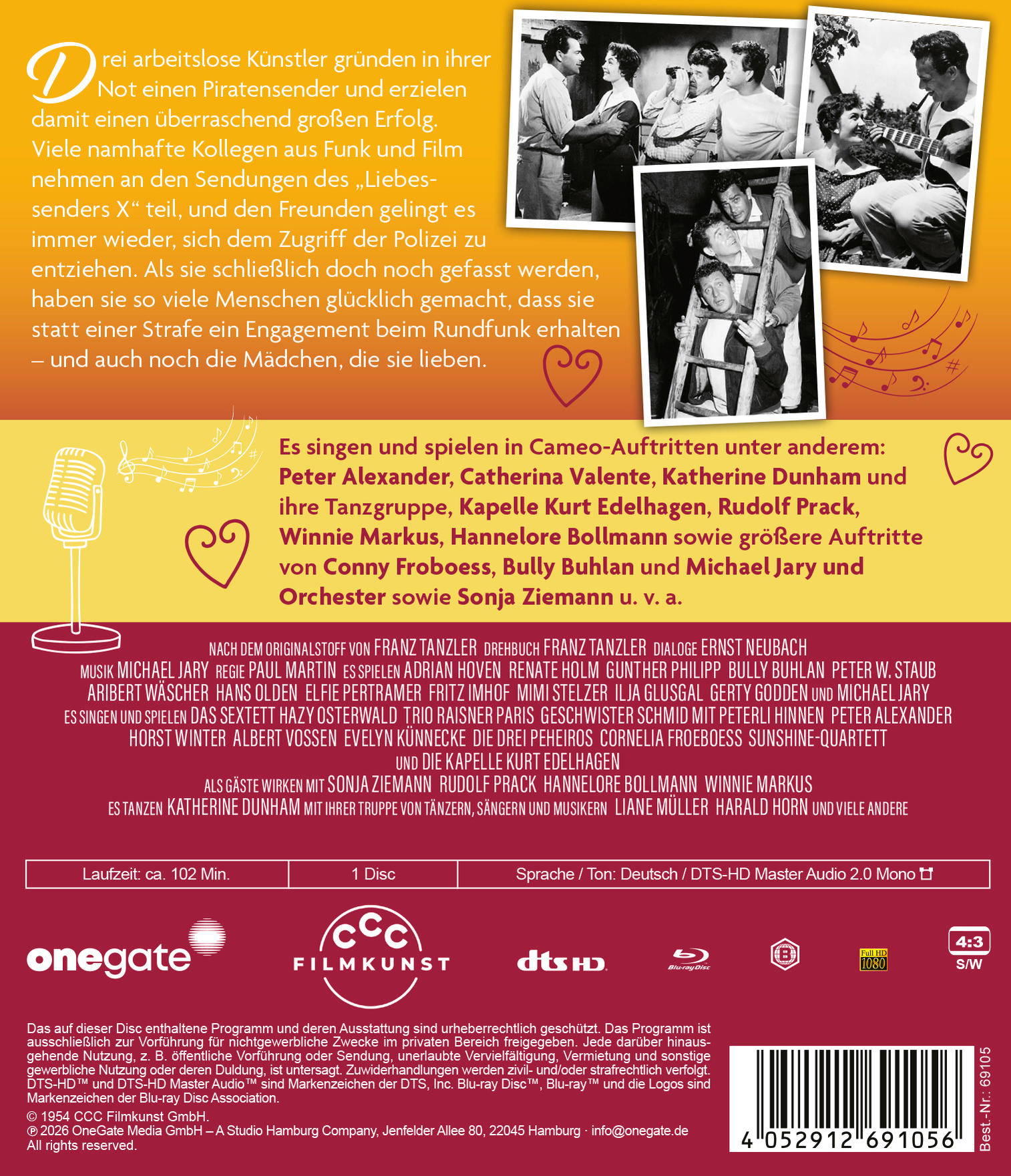 Filmplakat: Gruppe von Künstlern und Musikern, mit Text und Logos.