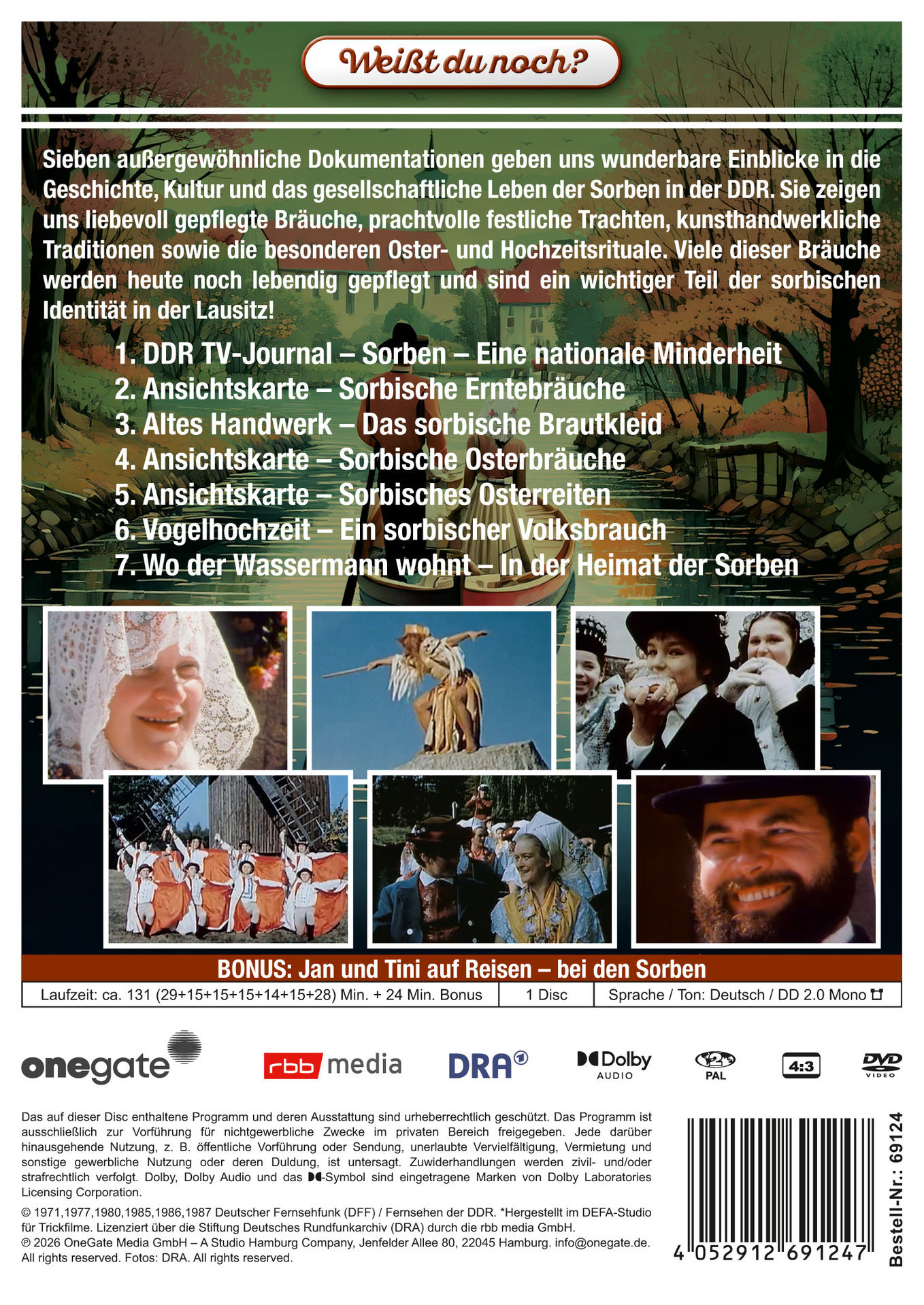 DVD-Cover mit Titel 'Weißt du noch?', Beschreibung und Vorschaubildern von Bräuchen.