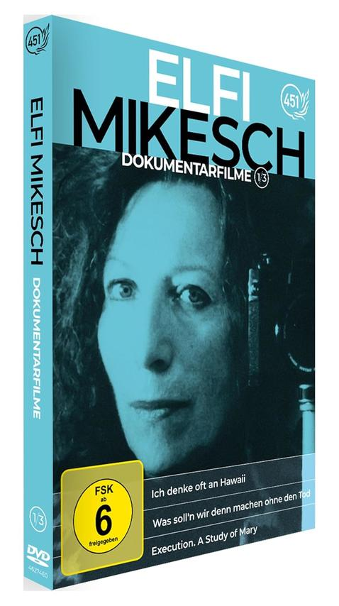 DVD-Cover mit Porträt einer Frau, Titel 'Elfi Mikesch Dokumentarfilme'.