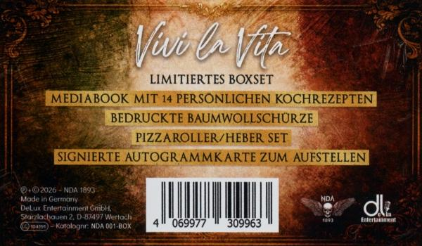 Limitierte Boxset mit Medibook, Schürze, Pizzaroller und Autogrammkarte.