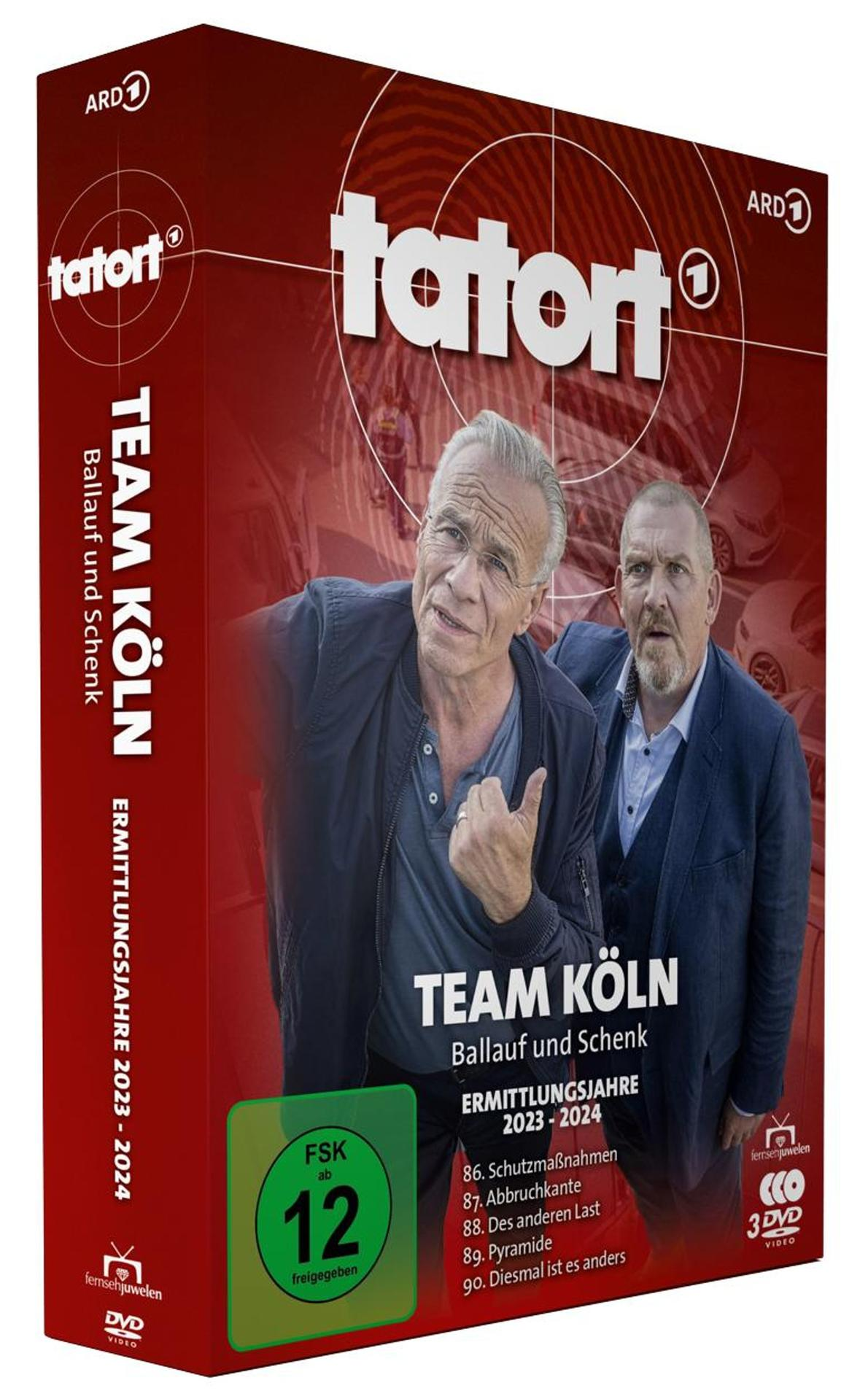 DVD-Hülle der Serie "Tatort: Team Köln" mit den Ermittlungsjahren 2023-2024.