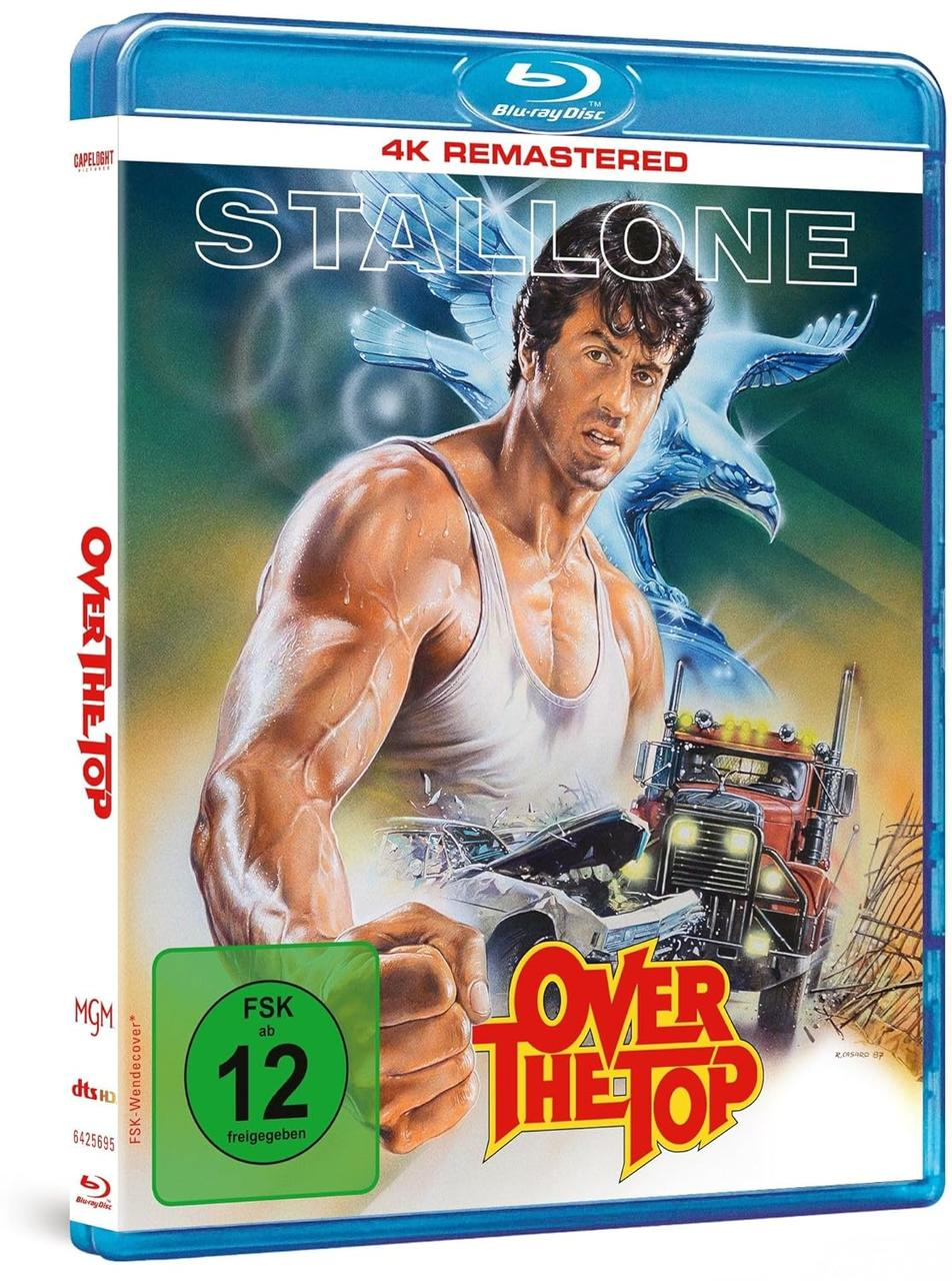 Blu-ray Hülle von "Over the Top" mit Sylvester Stallone, einem Truck und einem Adler.