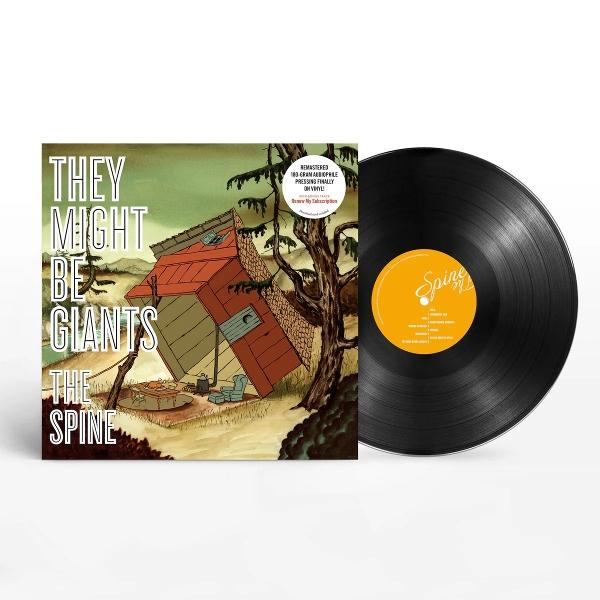 Schallplatte und Albumcover mit schiefem Haus und Baum. Siebdruck-Design.