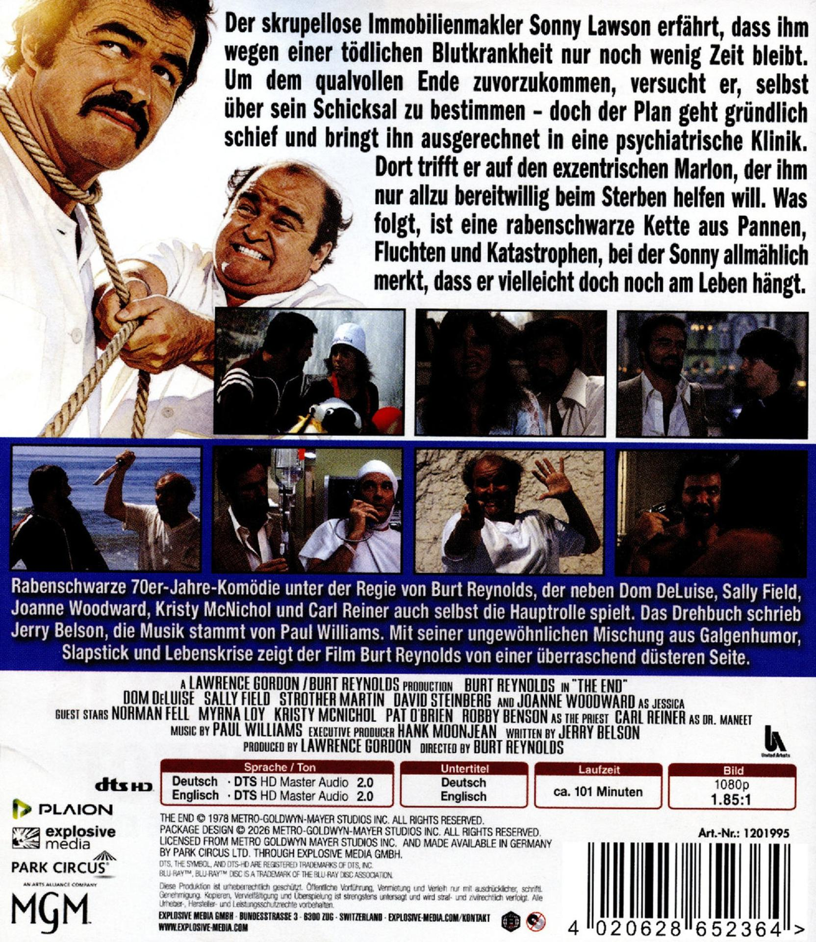 Filmplakat mit Ausschnitten und Text über eine Komödie mit Burt Reynolds.