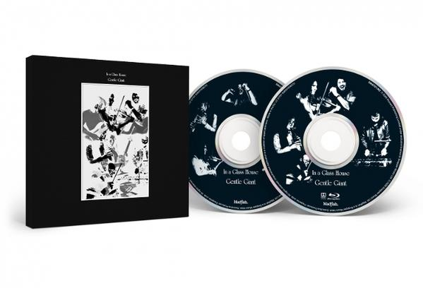 Ein schwarzes Boxset mit zwei CDs, links der Deckel, rechts die CDs.