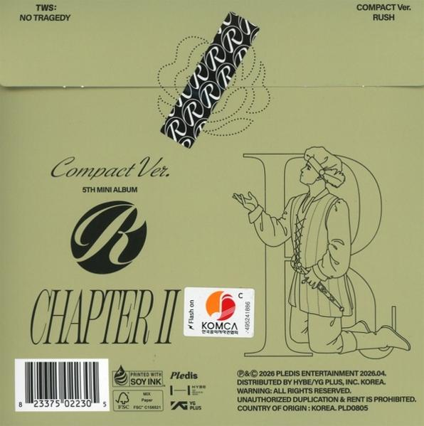 Grüner Album-Cover mit Zeichnung einer Figur, Text und Barcode.