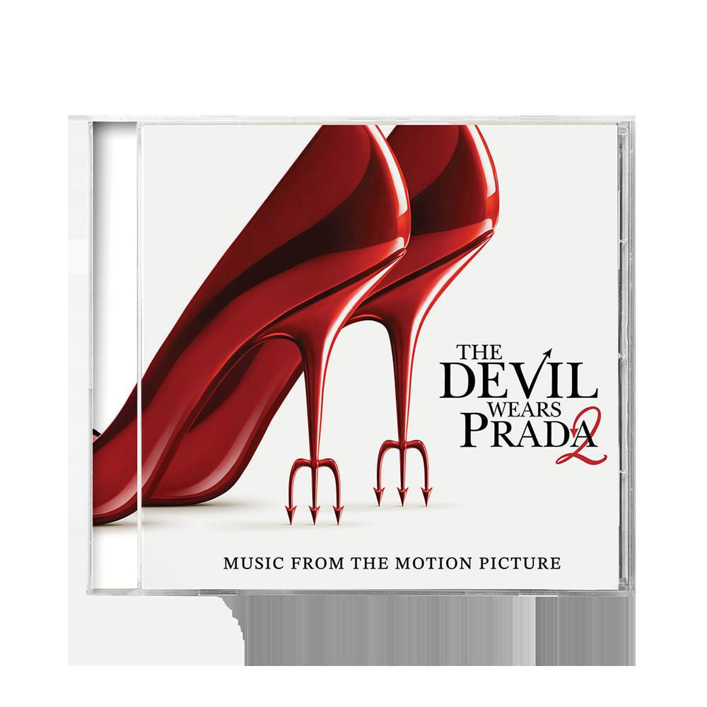 Zwei rote High Heels mit Gabeln als Absätze auf dem Cover von 'The Devil Wears Prada 2'.