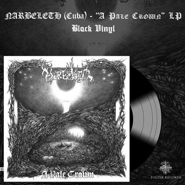 Schwarzes Vinyl-Cover mit düsterer Kunst und Bandlogo für Narbeleth "A Pale Crown".