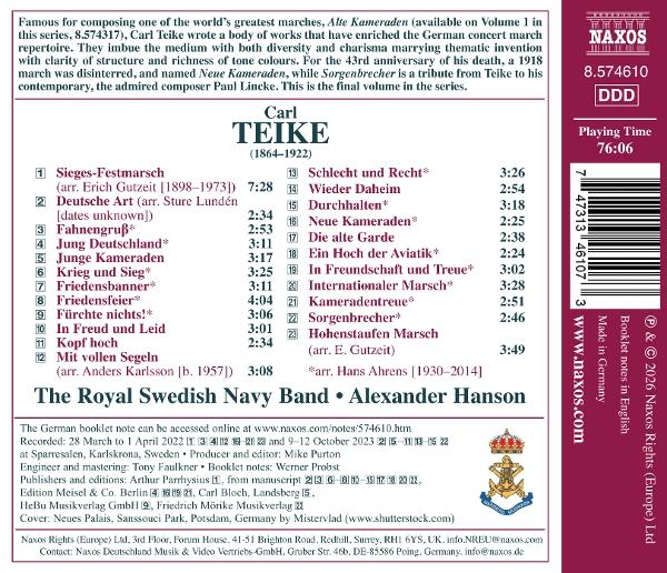 Rückseite eines CD-Covers mit Titel, Komponist, Titelliste und Naxos-Logo.