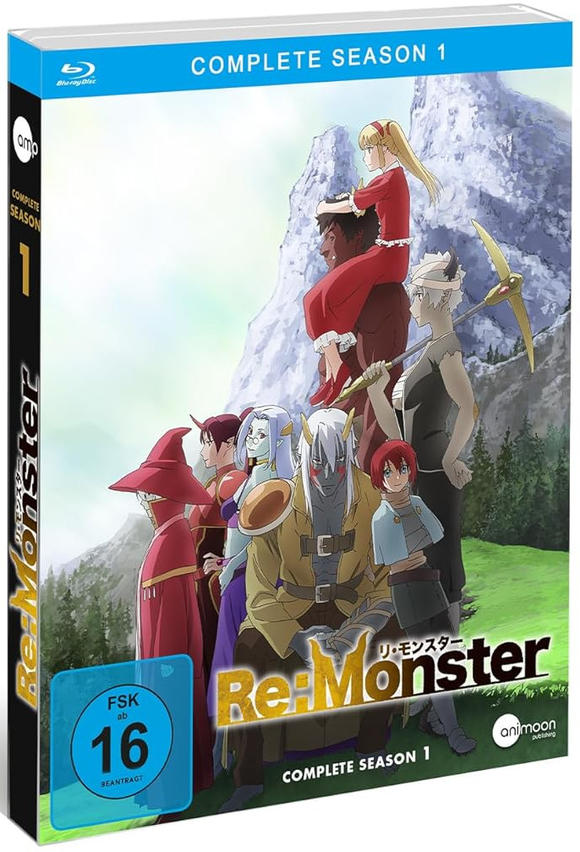 Anime-Cover: Gruppe von Fantasy-Charakteren vor Bergkulisse.
