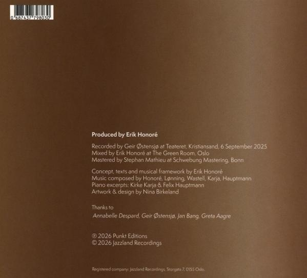 Brauner Hintergrund mit Text über Produktion, Aufnahme, Mix, Mastering & Design.
