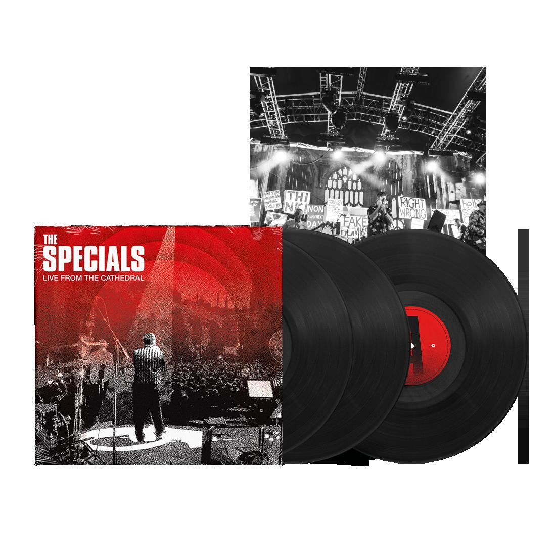 Das Albumcover zeigt eine LP mit dem Titel 'The Specials Live from the Cathedral'.