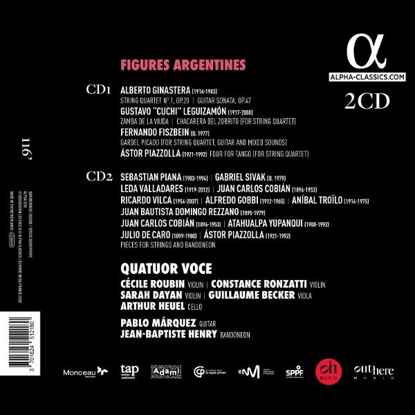 CD-Cover mit Titel 'FIGURES ARGENTINES', Künstlernamen und Musiktitel.