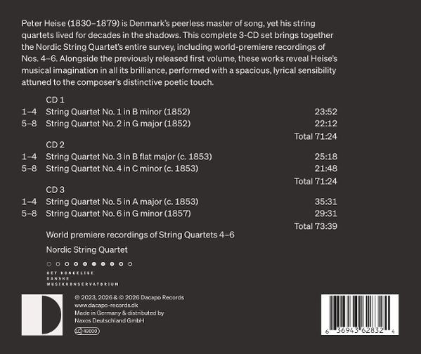 CD-Set mit Streichquartetten von Peter Heise, gespielt vom Nordic String Quartet.