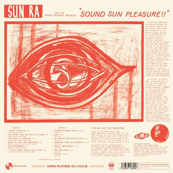 Sun Ra und seine Astro-Infinity Arkestra LP-Cover mit rotem Auge und Text.