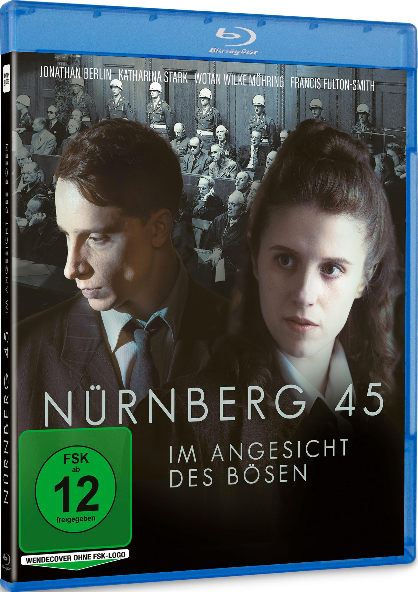 Blu-ray Hülle 'Nürnberg 45' mit Darstellern im Gerichtssaal, FSK 12 Logo.