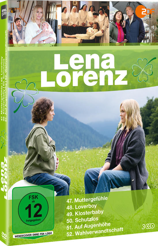 DVD-Cover mit zwei schwangeren Frauen, die auf einer Wiese sitzen. Oben sind Szenen aus der Serie.