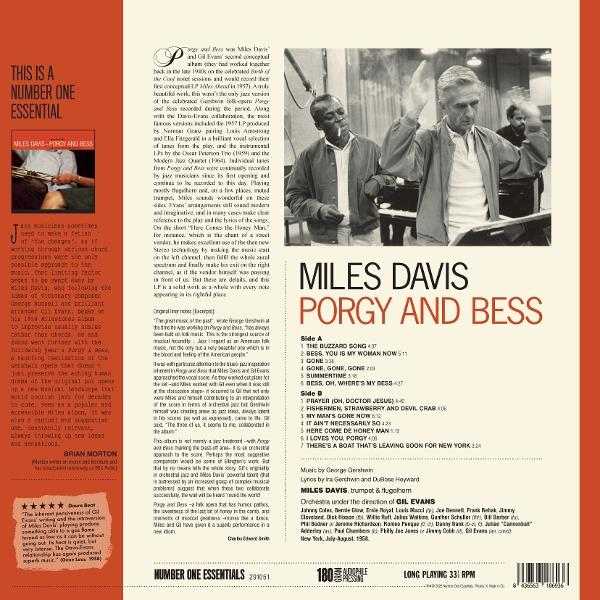 Albumcover von Miles Davis 'Porgy and Bess' mit einem Foto von Miles Davis und Gil Evans.