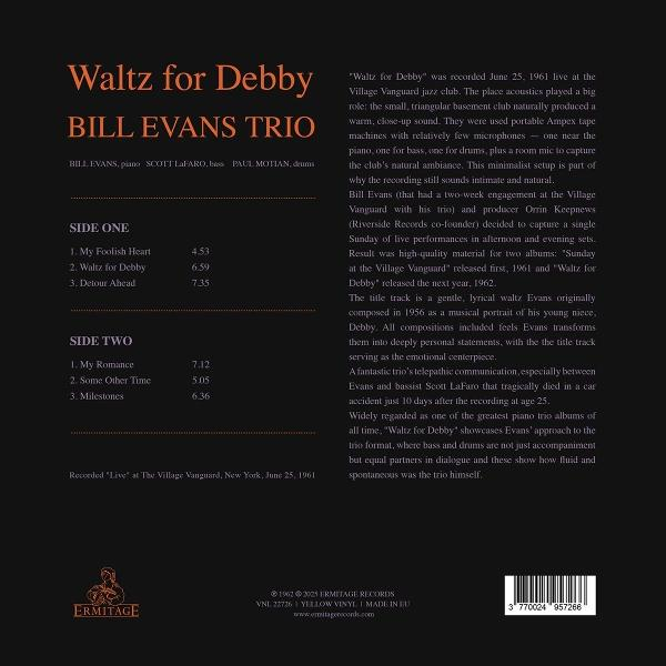 Albumcover mit Titel "Waltz for Debby" und "Bill Evans Trio".