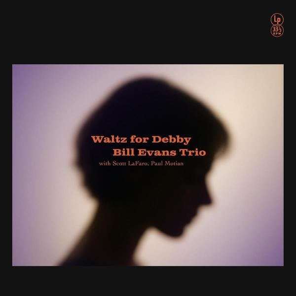 Silhouette eines Kopfes mit Text 'Waltz for Debby' und 'Bill Evans Trio'.