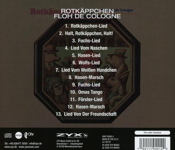 Albumcover mit Titel und Titelliste, im Zentrum eine Illustration von Tieren.