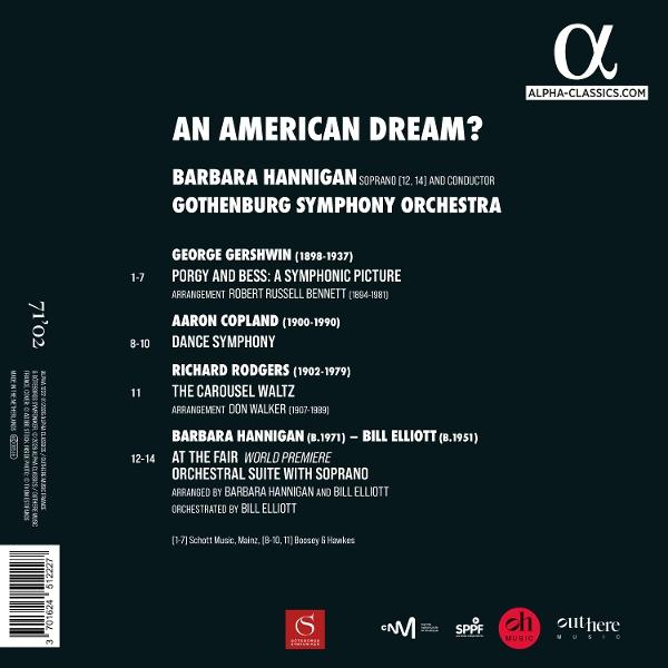 Albumcover mit Titel 'An American Dream?', Barbara Hannigan, Sopran, und Göteborg Symphonieorchester.