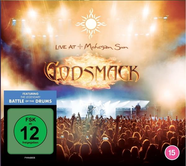 Godsmack Live At Mohegan Sun Cover mit Publikum und FSK 12 Logo.