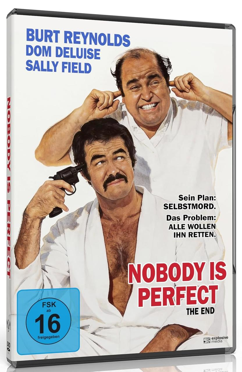 Burt Reynolds hält sich eine Pistole an den Kopf, Dom DeLuise steckt sich Finger in die Ohren.