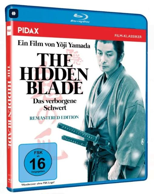 Blu-ray Hülle für 'The Hidden Blade' mit Samurai und zwei Schwertern.
