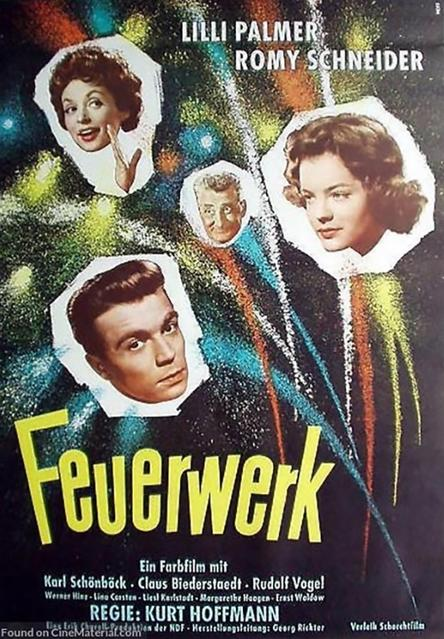 Filmplakat mit Porträts von Lilli Palmer, Romy Schneider und anderen Schauspielern.