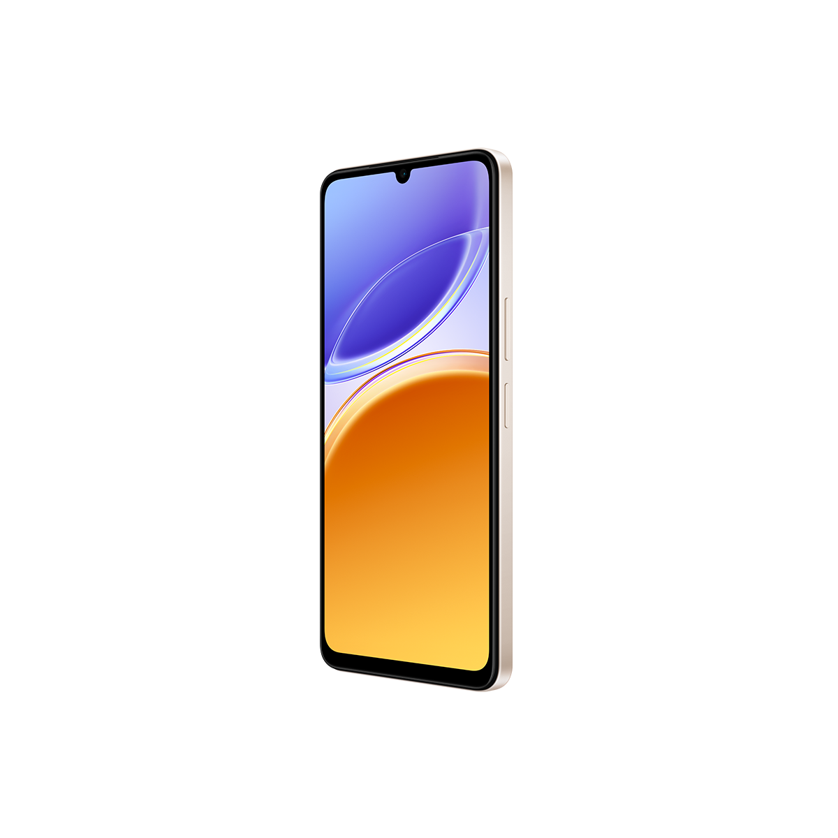 Parlak turuncu ve mavi duvar kağıdı gösteren bir akıllı telefon.