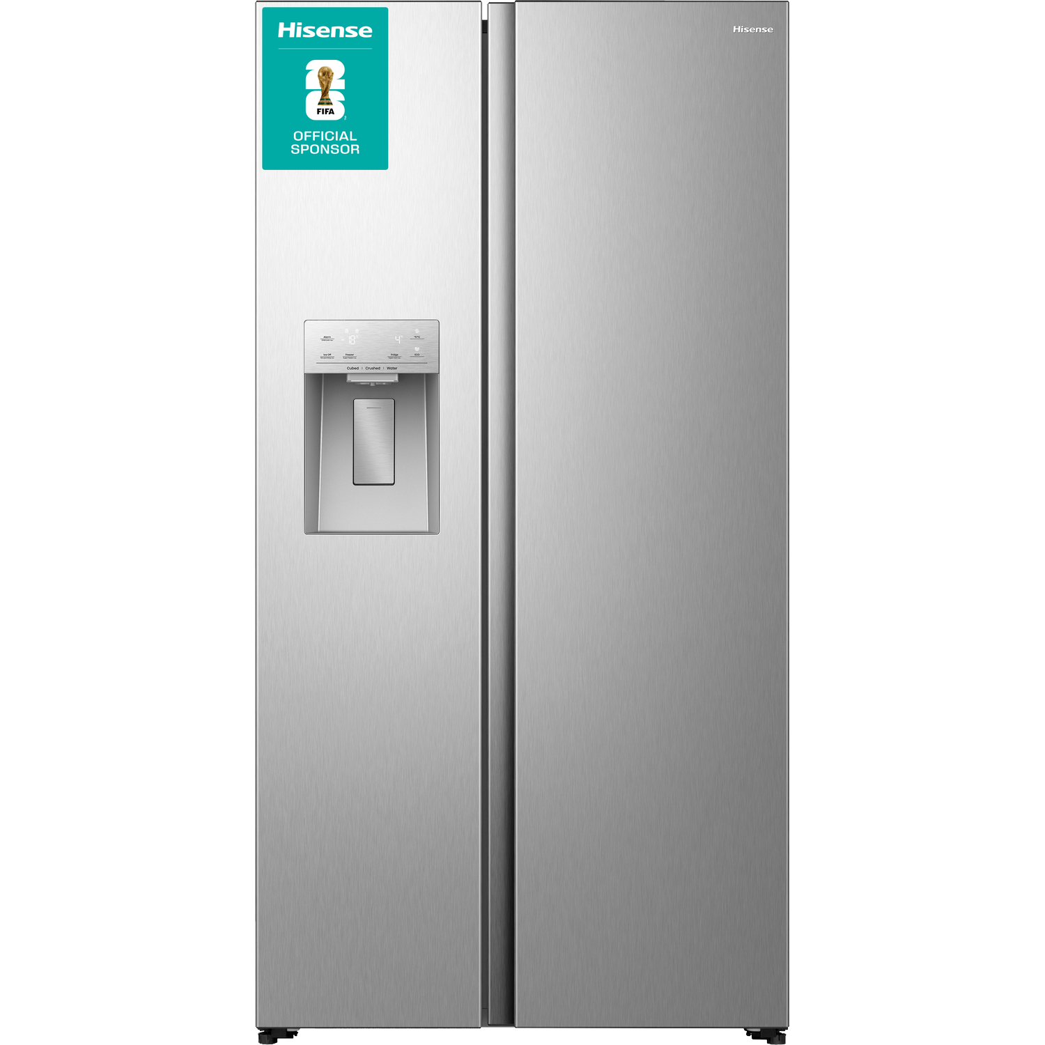 HISENSE RS5P528STIE - Amerikaanse koelkast - breedte 91.1 cm - hoogte 178.6 cm - inhoud 528 l - NoFrost Koel-vriescombinatie RVS Look