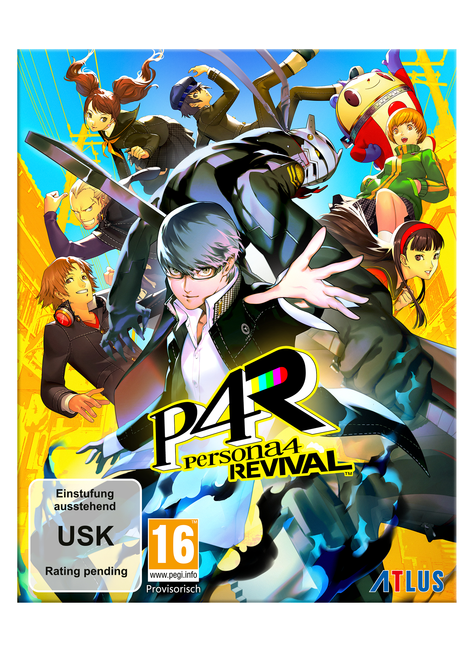 Anime-Charaktere vor blauem Himmel, P4R-Logo und Altersfreigaben.