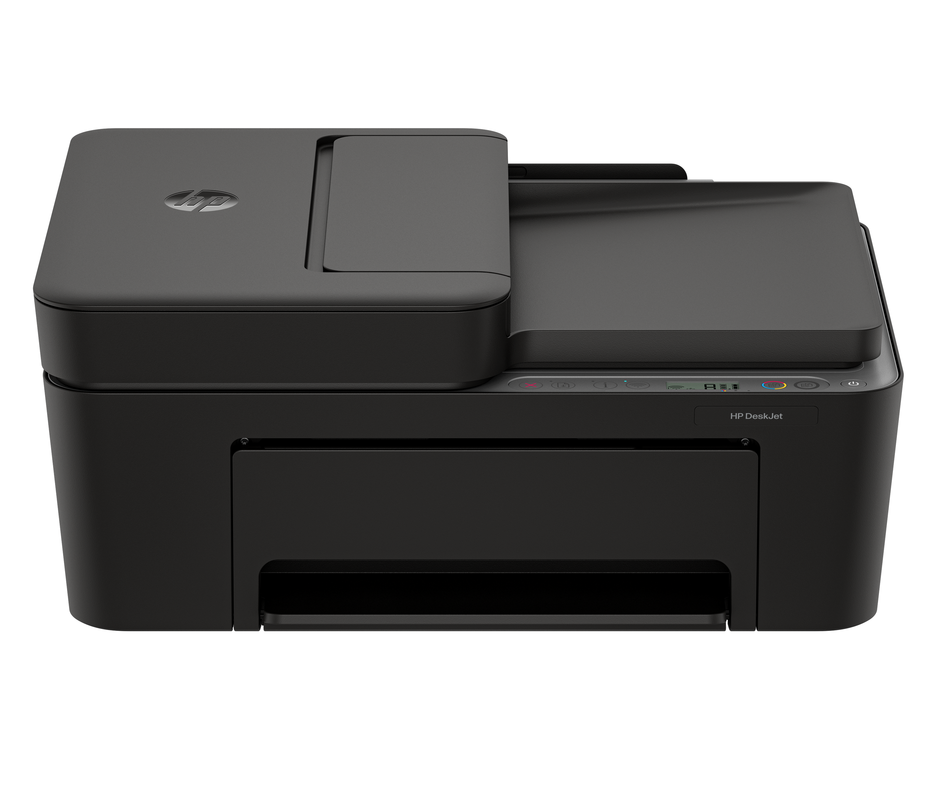 Ein schwarzer HP DeskJet Drucker mit Scanner und Kopierer.