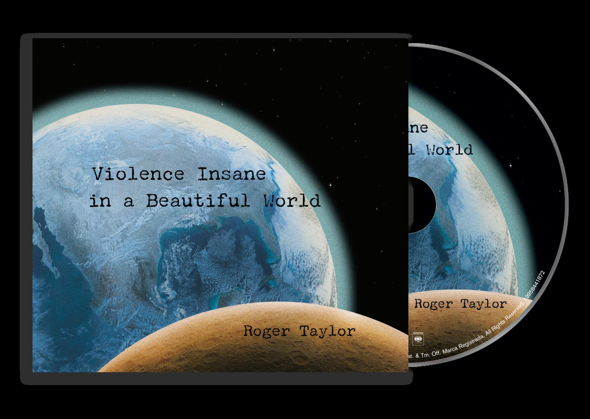 Eine CD-Hülle und eine CD mit Erde und Mond vor schwarzem Himmel.