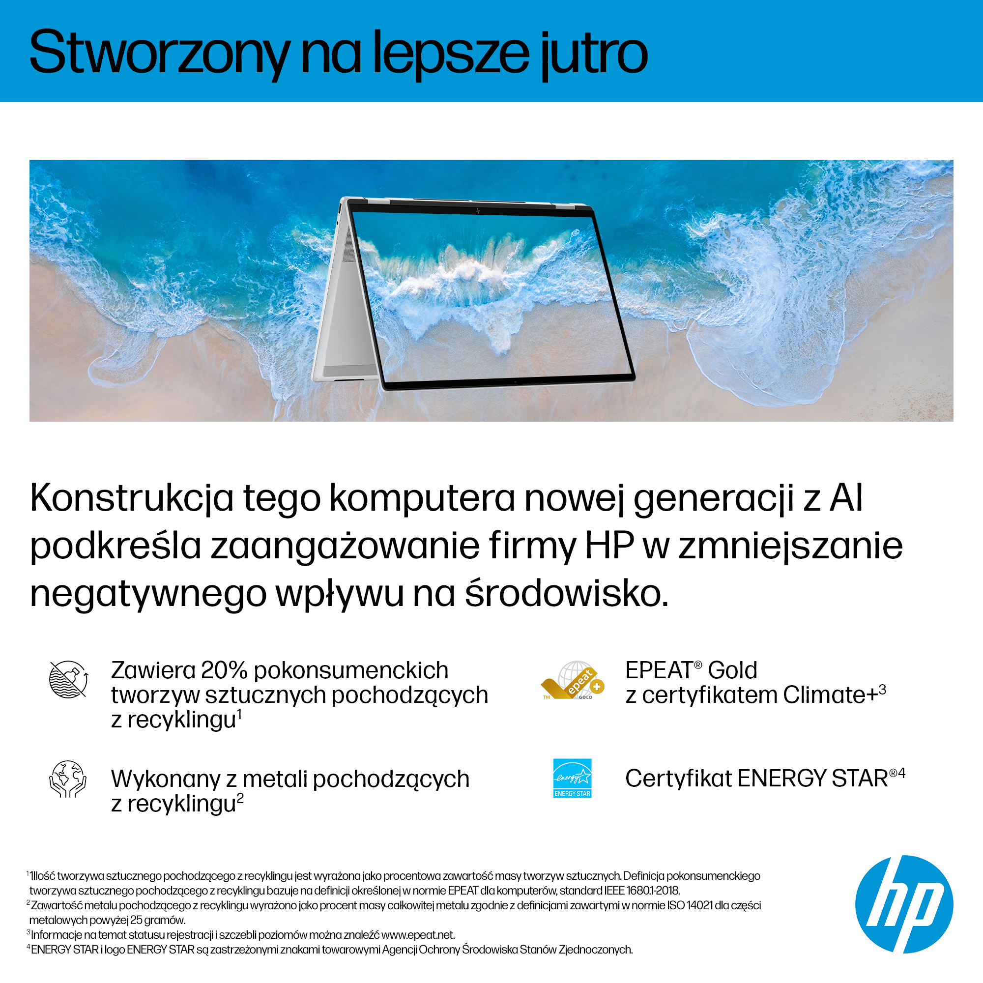 Laptop z obrazem plaży na ekranie stoi na powierzchni.