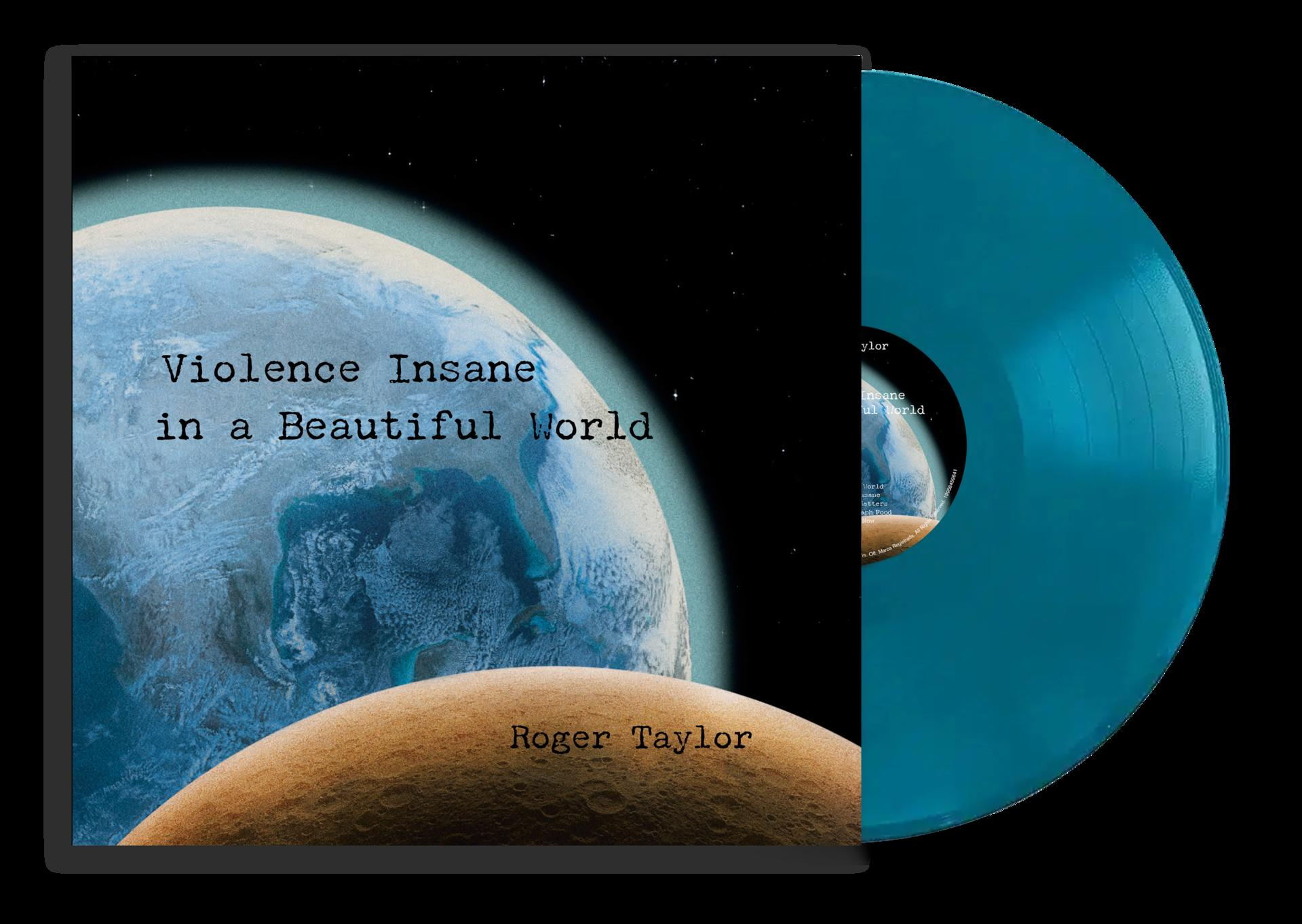 Schallplatten-Cover mit Planet Erde und Mond, 