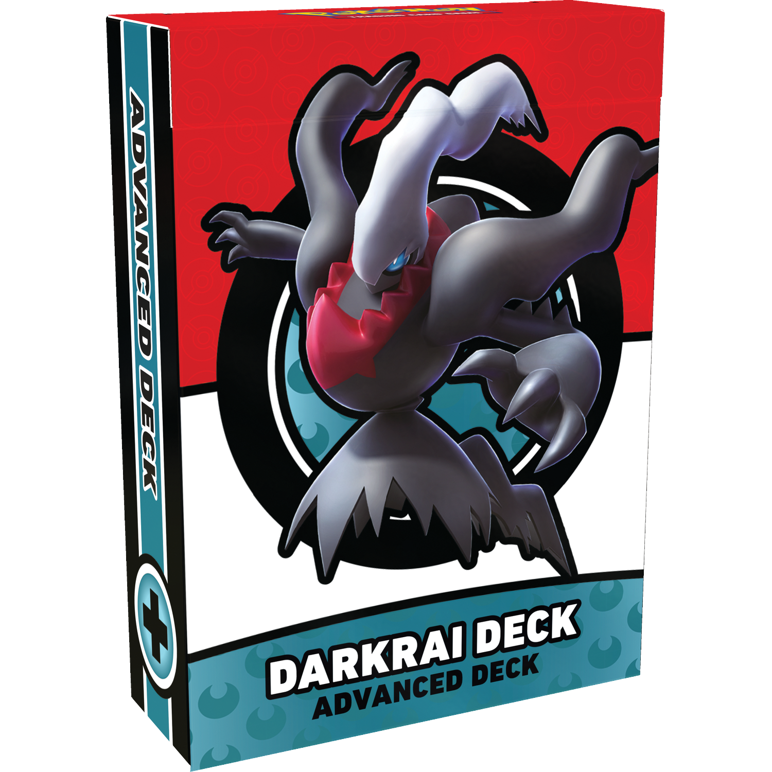 A dark gray creature with white accents on a "Darkrai Deck" box.
