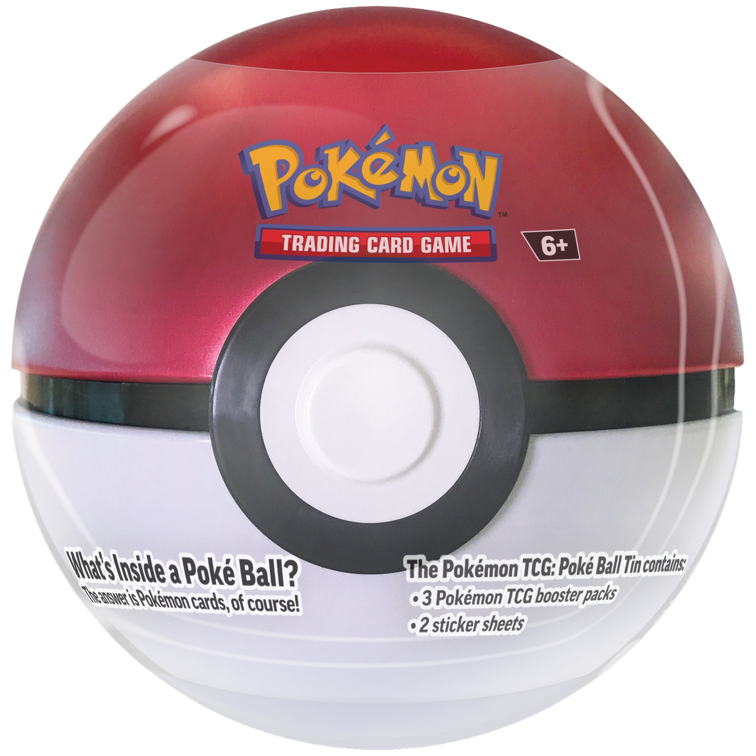 Rode en witte Poké Ball blik voor Pokémon Trading Card Game.