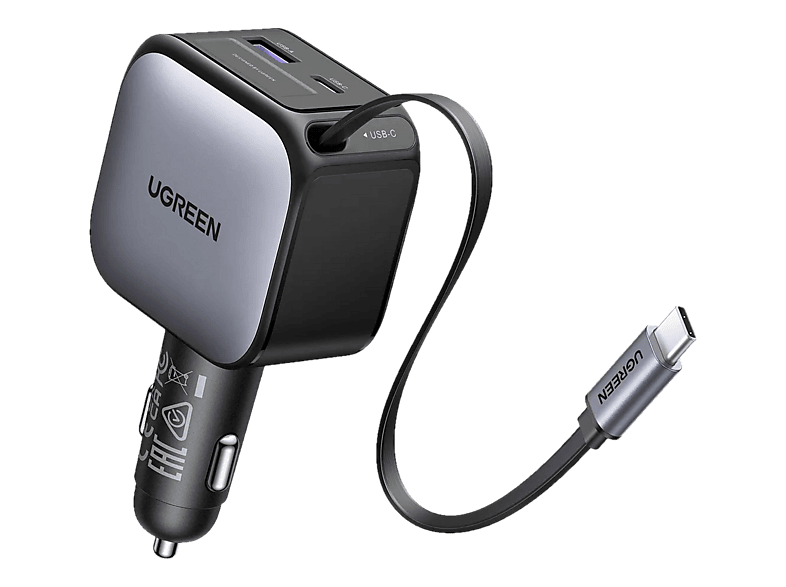 UGREEN 55909B KFZ-Ladegerät Universal, 5 V / 9 12 15 20 90 W, Grau