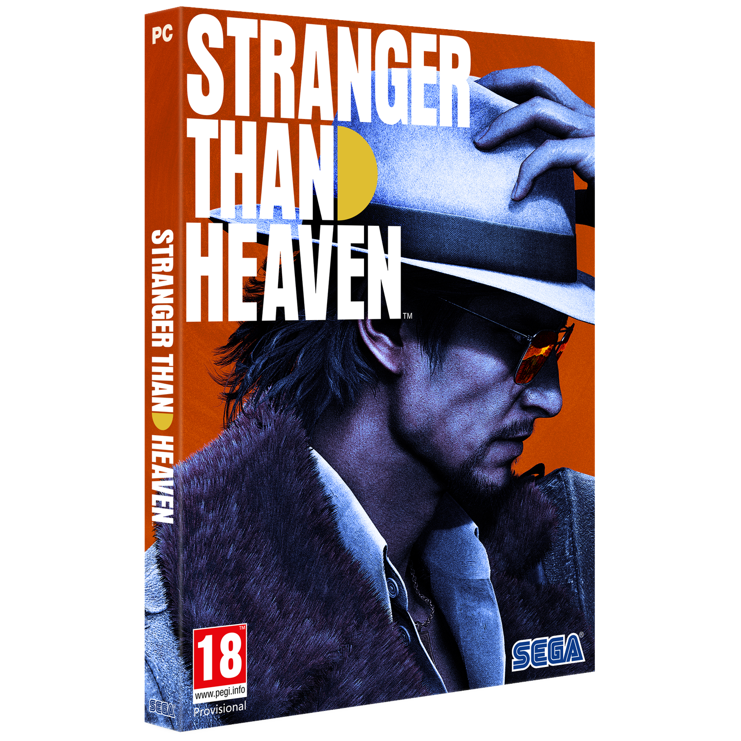 Man met hoed en zonnebril, "Stranger Than Heaven" gamecover, pc