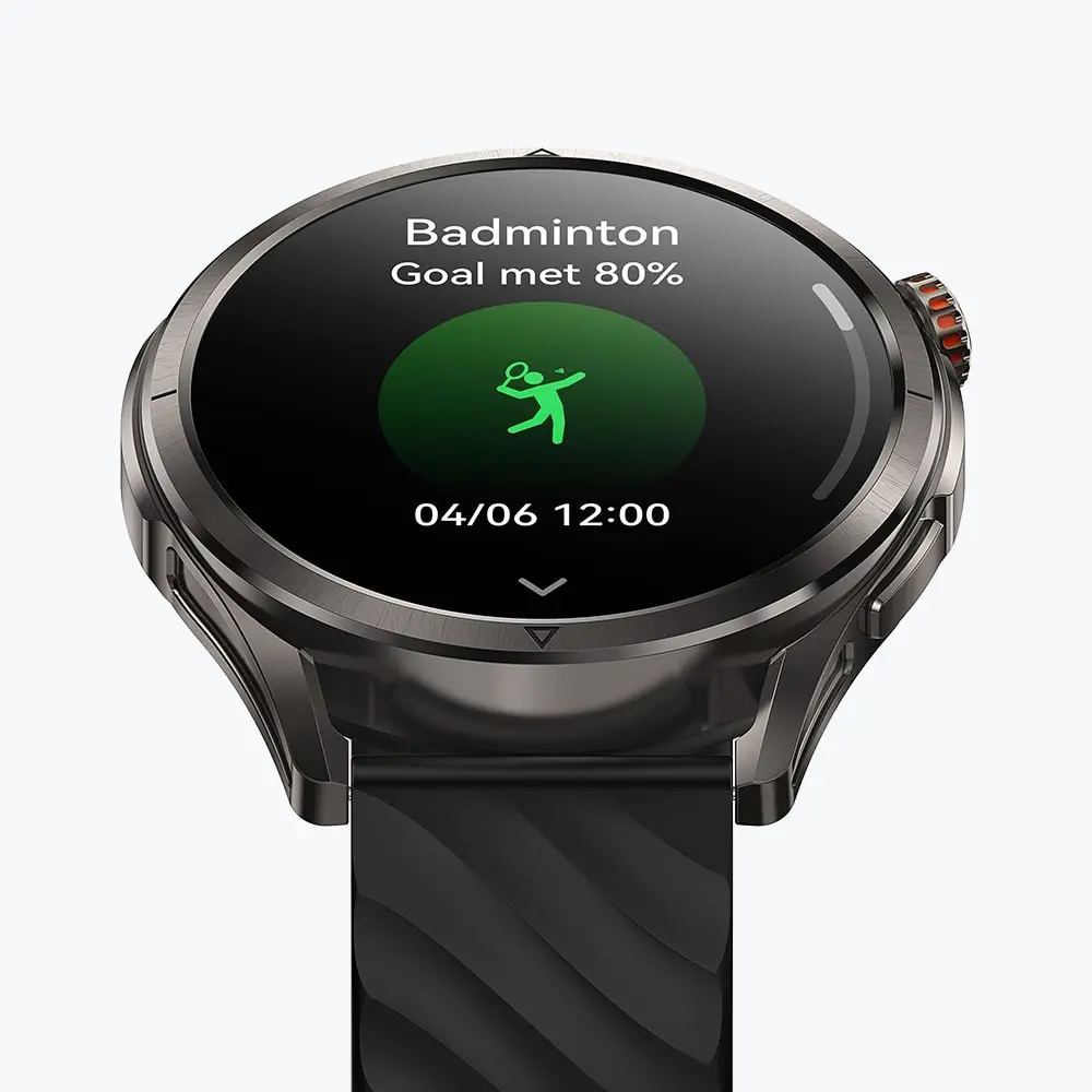 Okosóra näytt badminton statisztikát: Cél 80%, Dátum 04/06, Idő 12:00.