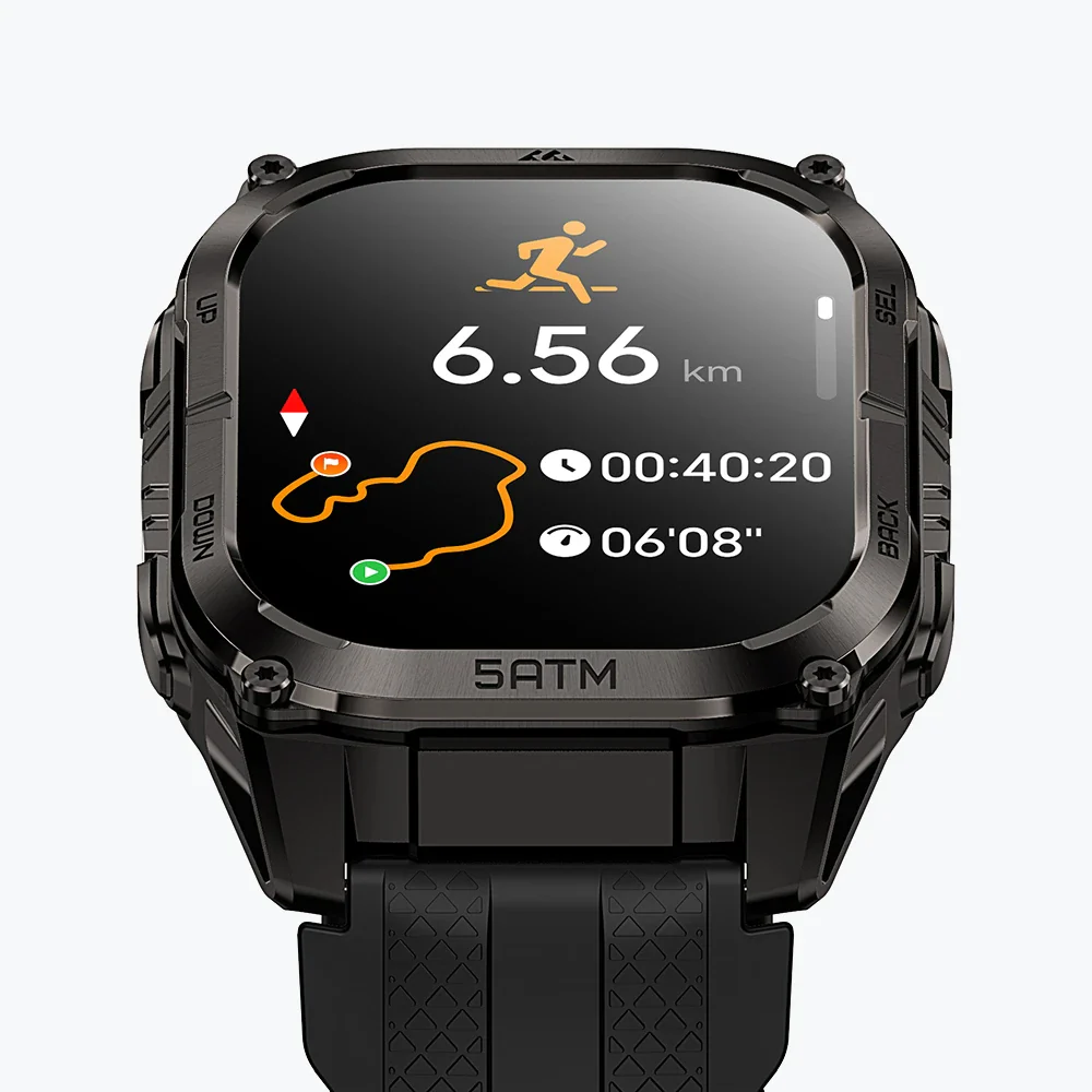 Fekete okosóra futási adatokkal: 6,56 km táv, 00:40:20 idő, 06:08 tempó.