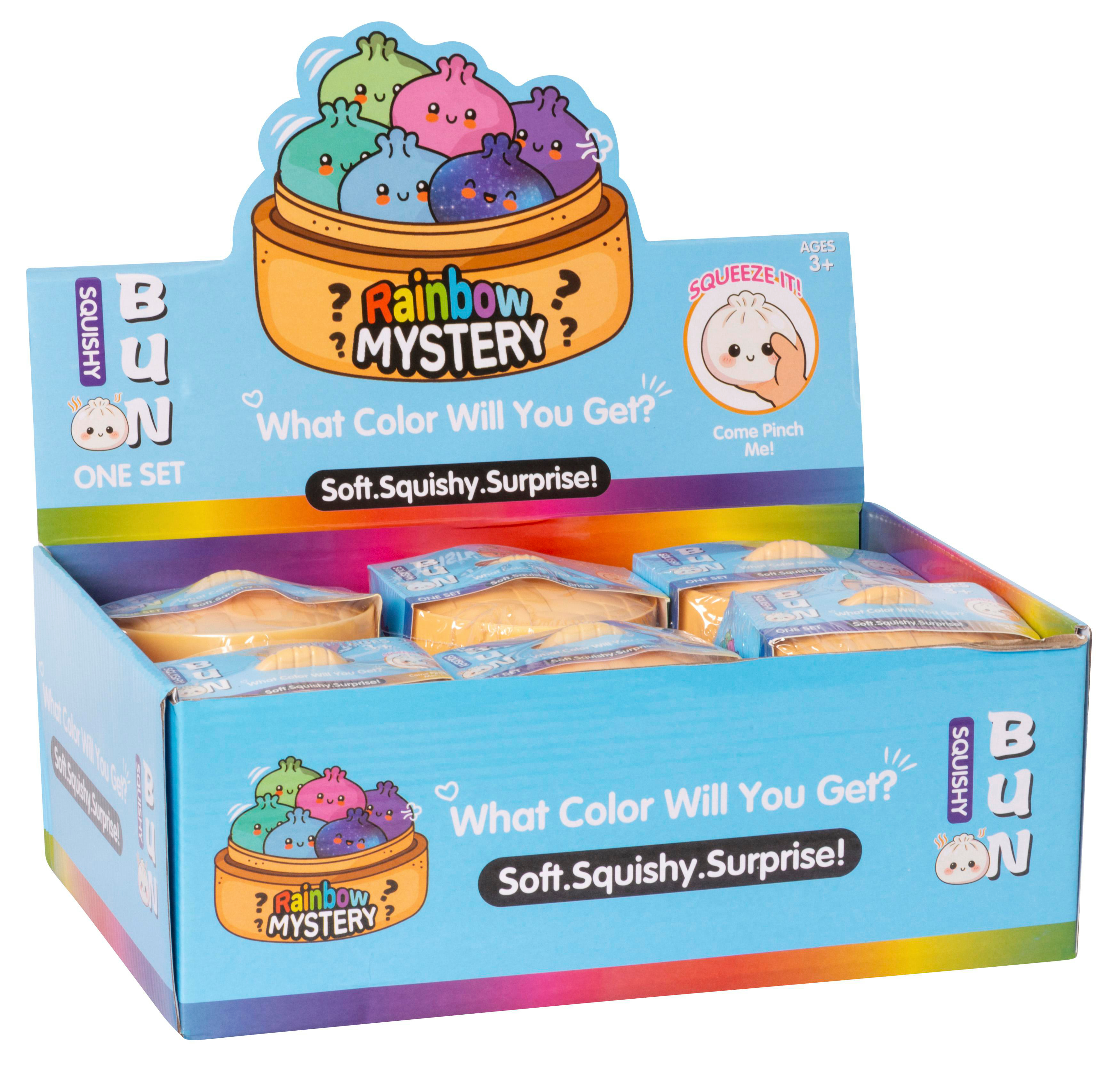 Verpackung mit Kawaii-Dumplings, "Rainbow Mystery", "Soft.Squishy.Surprise!"