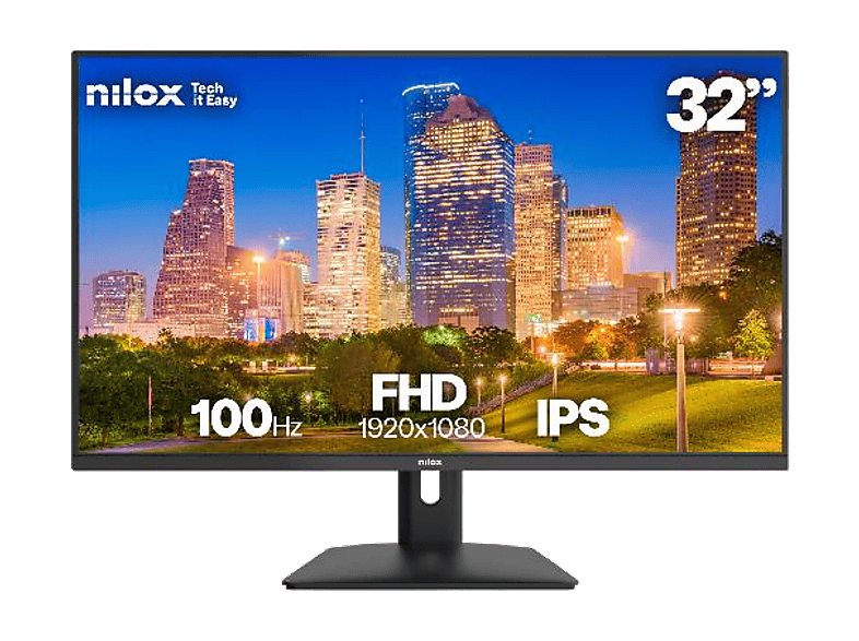 Monitor - Nilox NXM32FHD1001, 32" Full-HD, 100 Hz, 4 ms, IPS, Negro